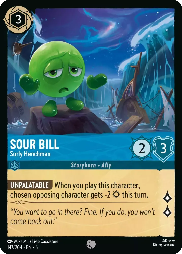 (147) Lorcana Azurite Sea Single: Sour Bill - Surly Henchman  Common