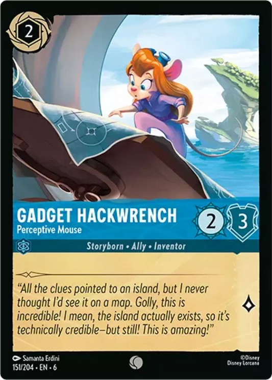 (151) Lorcana Azurite Sea Single: Gadget Hackwrench - Perceptive Mouse  Common