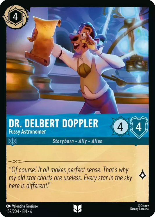 (152) Lorcana Azurite Sea Single: Dr. Delbert Doppler - Fussy Astronomer Holo Uncommon