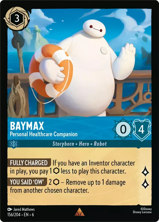 (156) Lorcana Azurite Sea Single: Baymax - Personal Healthcare Companion (V.1) Holo Rare