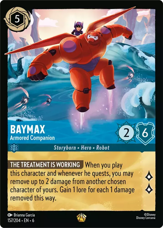 (157) Lorcana Azurite Sea Single: Baymax - Armored Companion Holo Legendary
