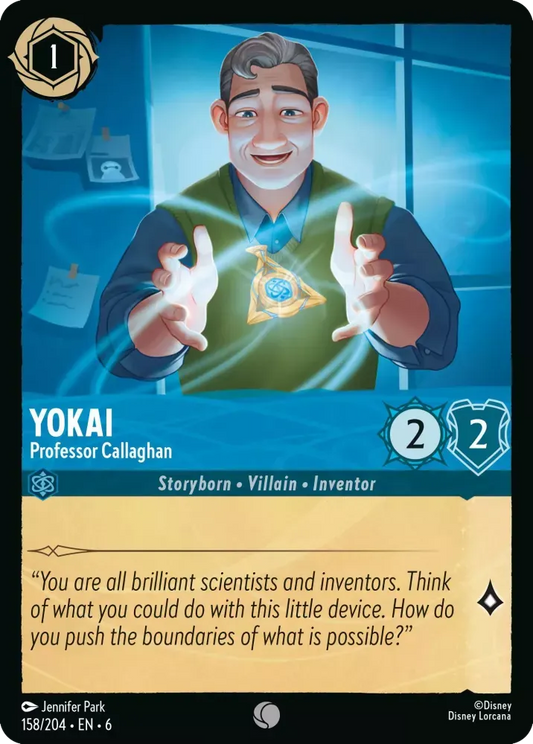 (158) Lorcana Azurite Sea Single: Yokai - Professor Callaghan  Common