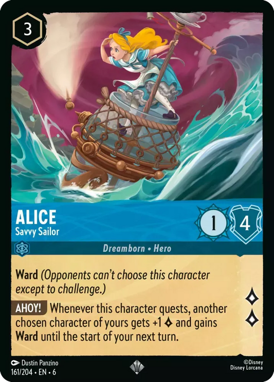 (161) Lorcana Azurite Sea Single: Alice - Savvy Sailor Holo Super Rare