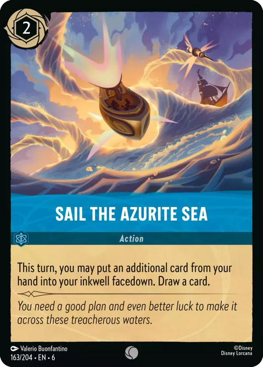 (163) Lorcana Azurite Sea Single: Sail the Azurite Sea  Common