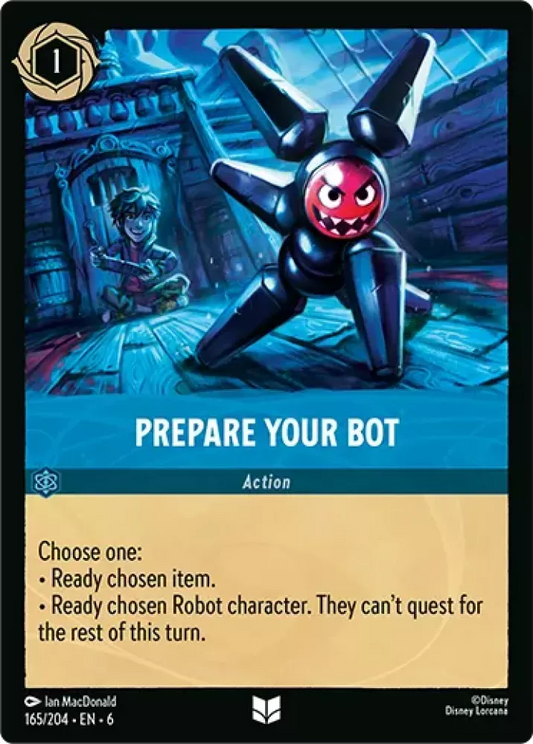 (165) Lorcana Azurite Sea Single: Prepare Your Bot Holo Uncommon
