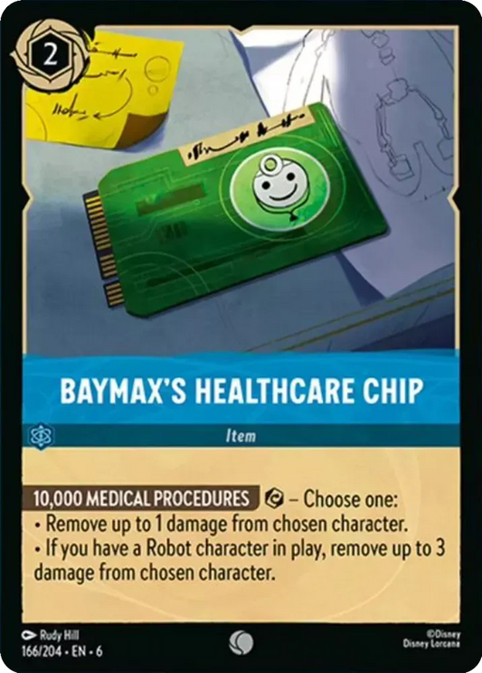 (166) Lorcana Azurite Sea Single: Baymax's Healthcare Chip Holo Common