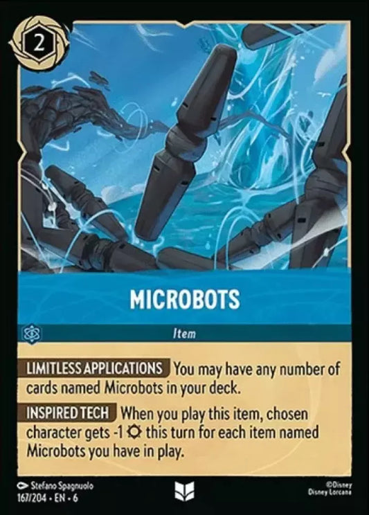 (167) Lorcana Azurite Sea Single: Microbots Holo Uncommon