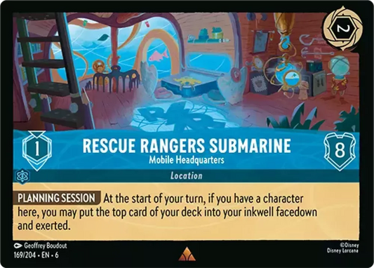 (169) Lorcana Azurite Sea Single: Rescue Rangers Submarine - Mobile Headquarters  Rare