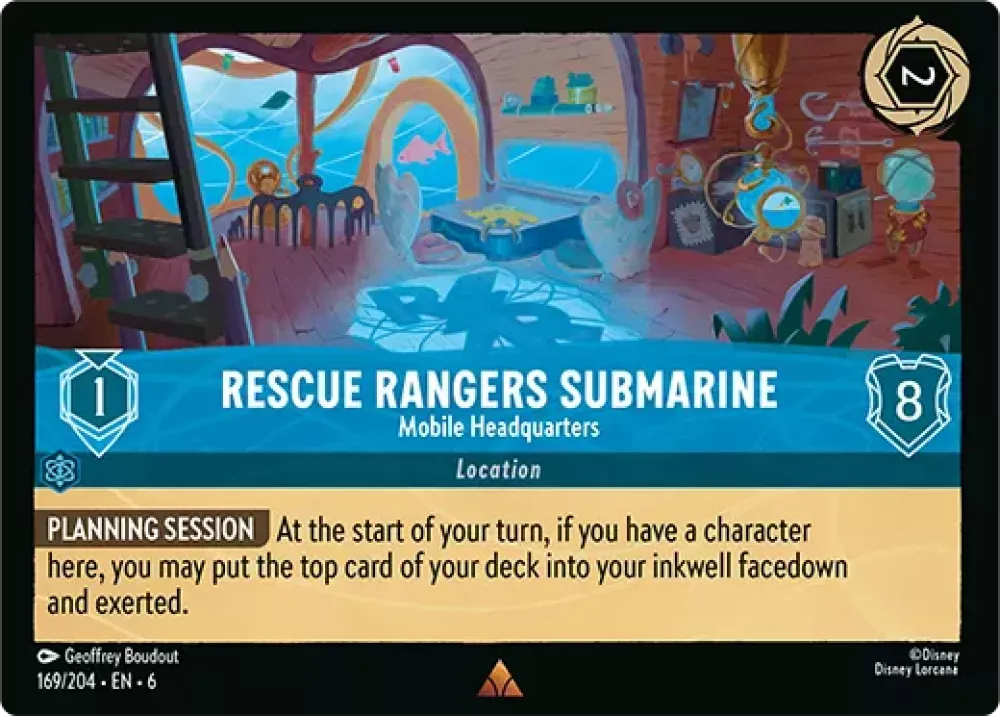 (169) Lorcana Azurite Sea Single: Rescue Rangers Submarine - Mobile Headquarters Holo Rare