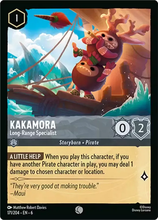 (171) Lorcana Azurite Sea Single: Kakamora - Long-Range Specialist Holo Common