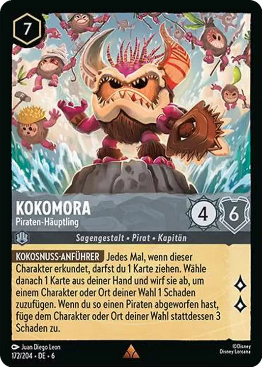 (172) Lorcana Azurite Sea Single: Kakamora - Pirate Chief Holo Rare