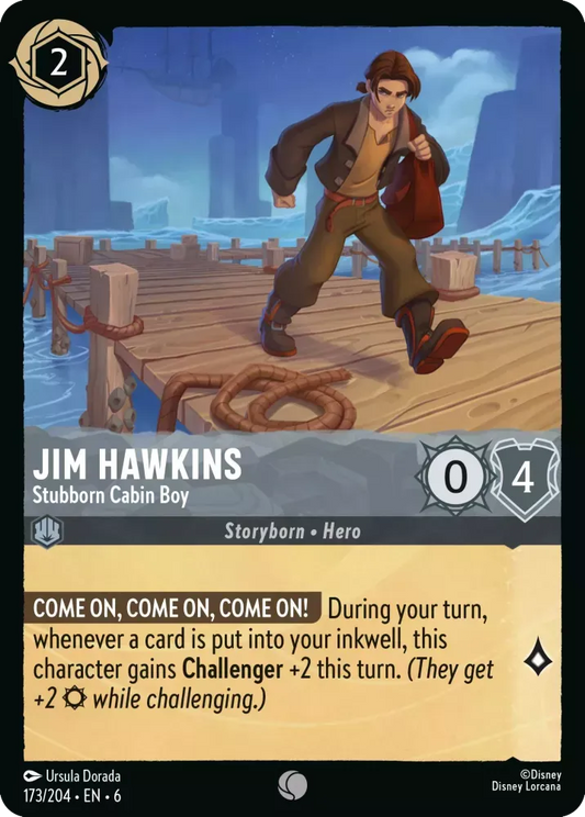 (173) Lorcana Azurite Sea Single: Jim Hawkins - Stubborn Cabin Boy  Common