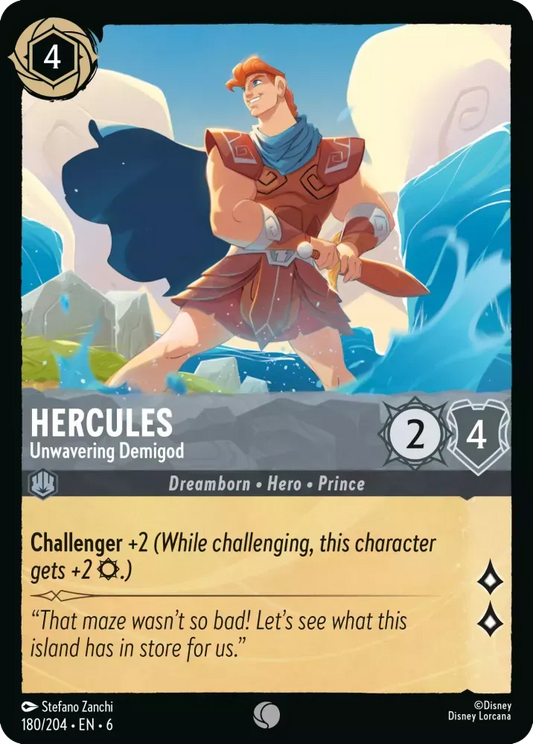 (180) Lorcana Azurite Sea Single: Hercules - Unwavering Demigod Holo Common