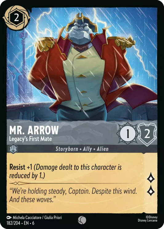 (182) Lorcana Azurite Sea Single: Mr. Arrow - Legacy's First Mate Holo Common