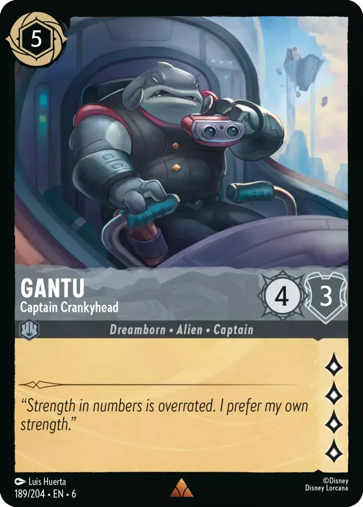 (189) Lorcana Azurite Sea Single: Gantu - Captain Crankyhead Holo Rare