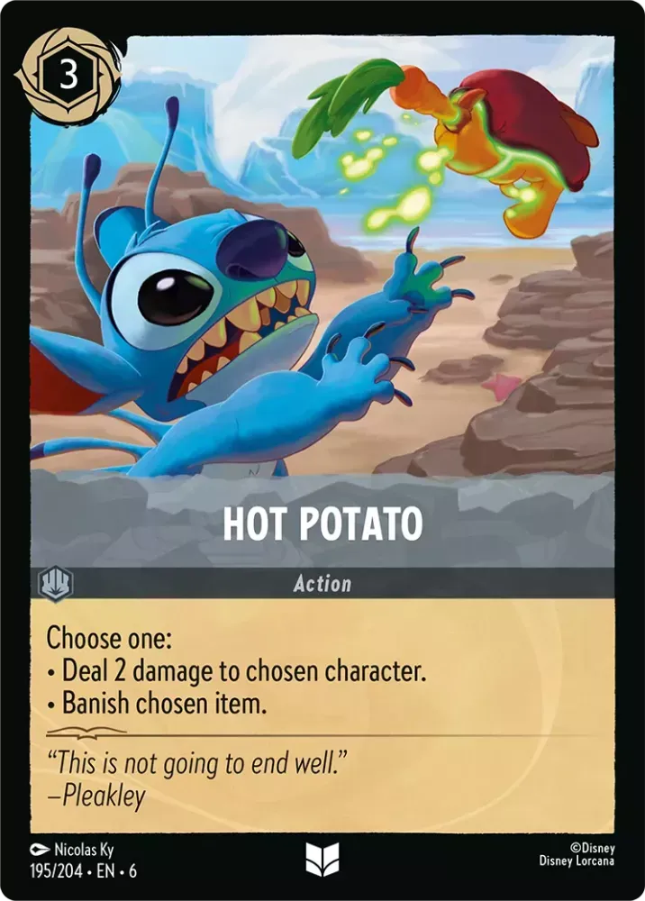 (195) Lorcana Azurite Sea Single: Hot Potato Holo Uncommon