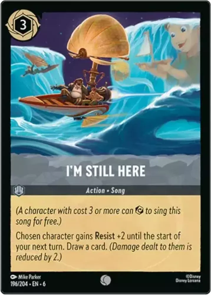 (196) Lorcana Azurite Sea Single: I'm Still Here Holo Common