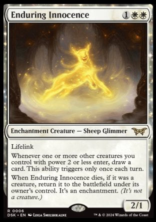 (006) Magic The Gathering Duskmourn: House of Horror Single: Enduring Innocence  Rare