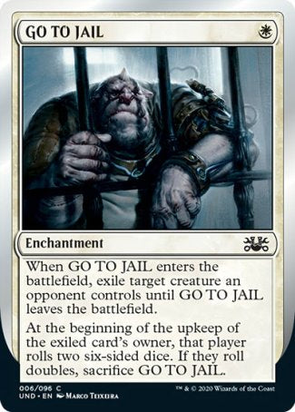 (006/096) Magic The Gathering Unsanctioned Single: GO TO JAIL Holo Common