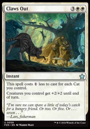 (006) Magic The Gathering Magic: The Gathering Foundations Single: Claws Out Holo Uncommon