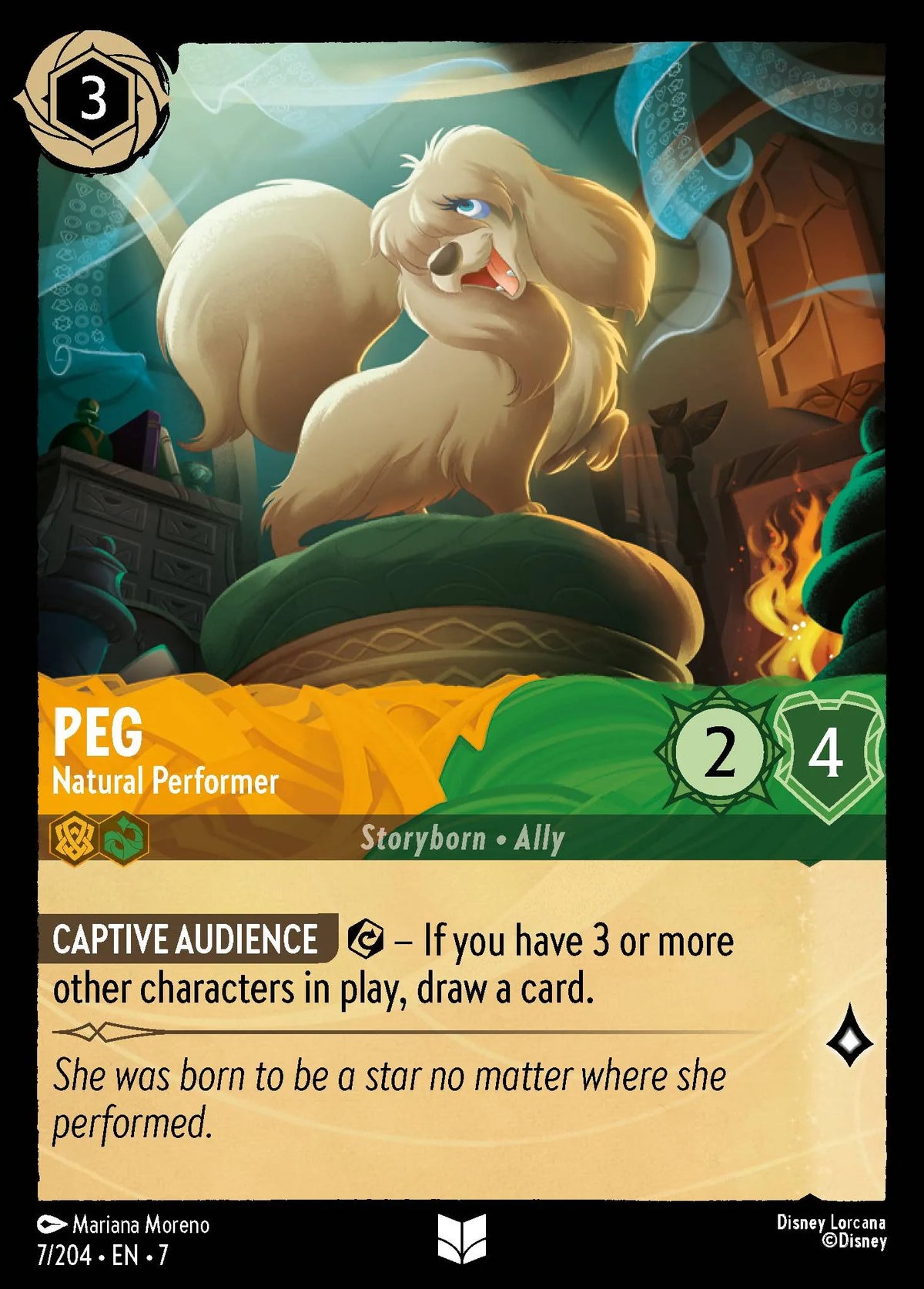 (007/204) Lorcana Archazia's Island Single: Peg - Natural Performer  Uncommon
