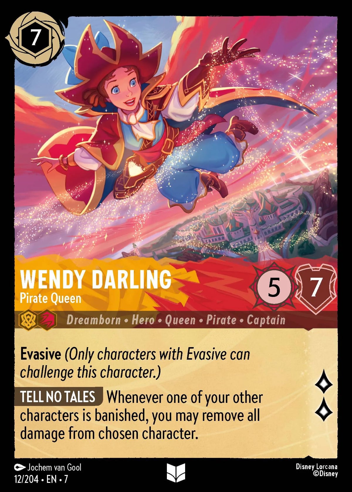 (012/204) Lorcana Archazia's Island Single: Wendy Darling - Pirate Queen  Uncommon