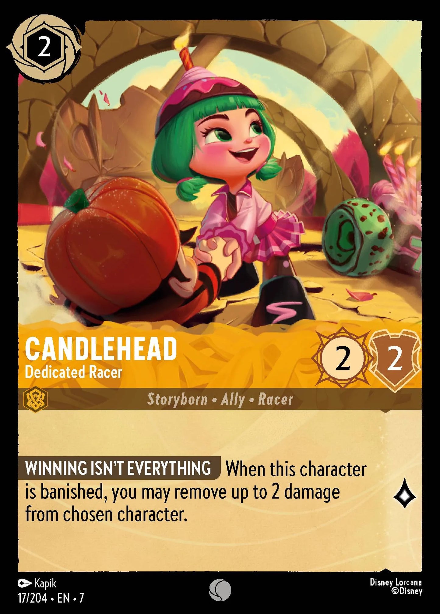 (017/204) Lorcana Archazia's Island Single: Candlehead - Dedicated Racer Holo Common