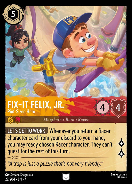 (022/204) Lorcana Archazia's Island Single: Fix‐It Felix, Jr. - Pint‐Sized Hero  Uncommon