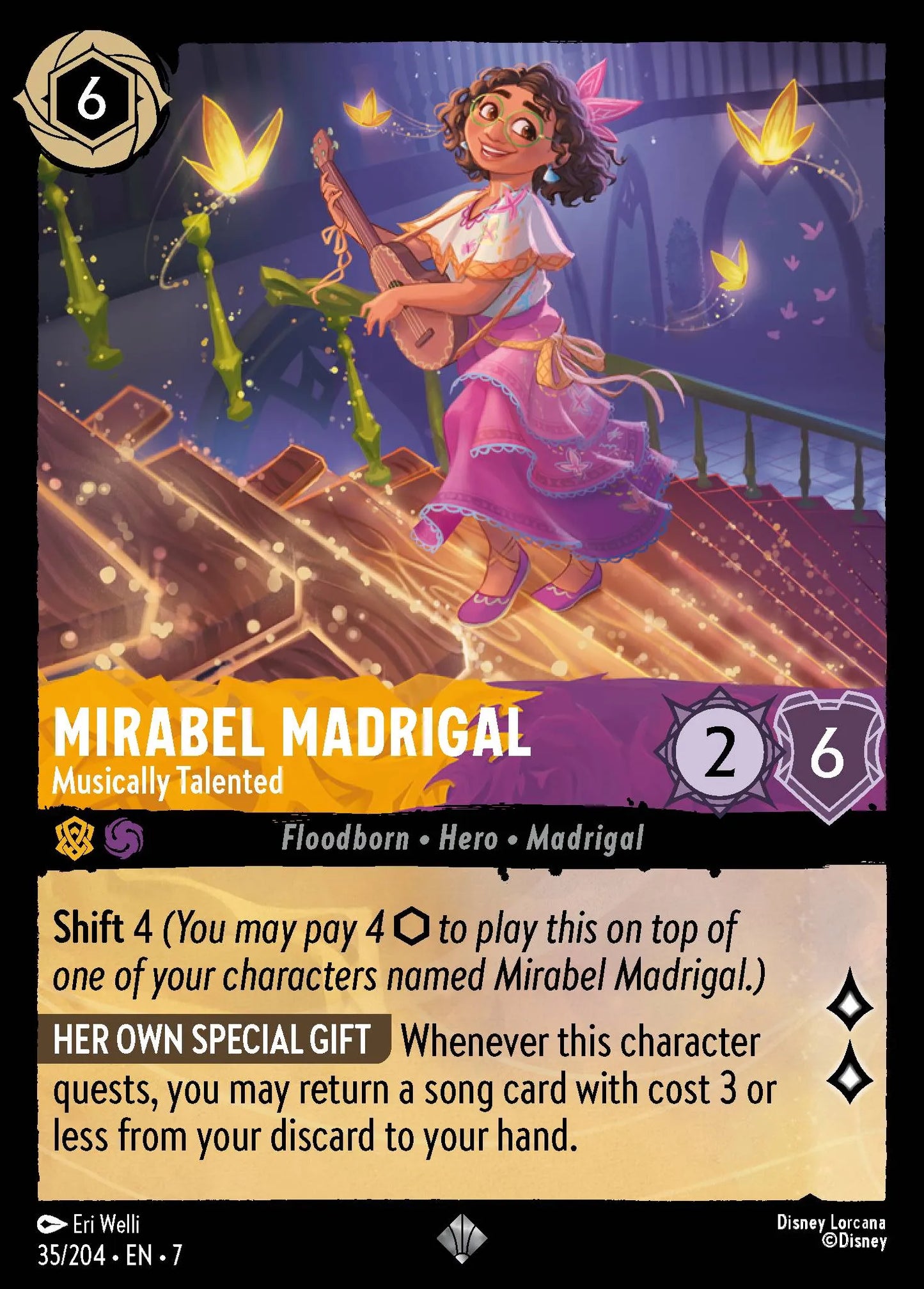 (035/204) Lorcana Archazia's Island Single: Mirabel Madrigal - Musically Talented (V.1)  Super Rare
