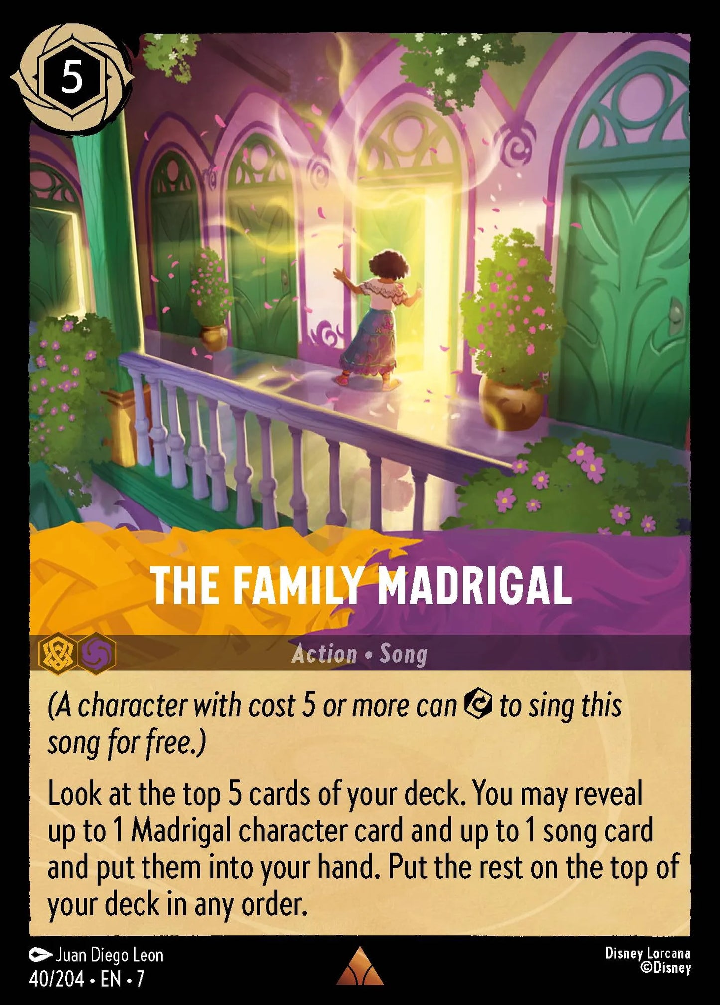 (040/204) Lorcana Archazia's Island Single: The Family Madrigal Holo Rare