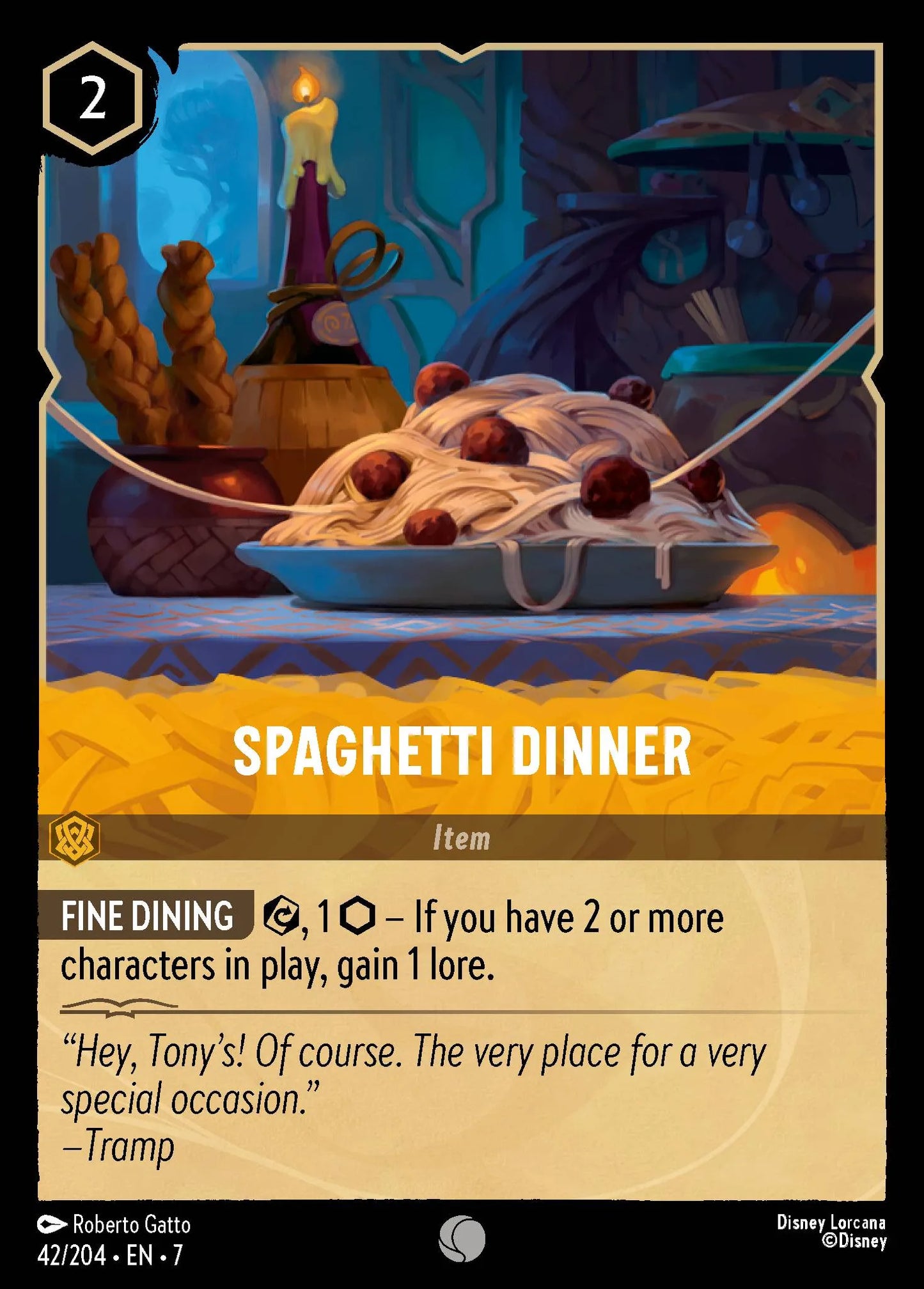 (042/204) Lorcana Archazia's Island Single: Spaghetti Dinner  Common
