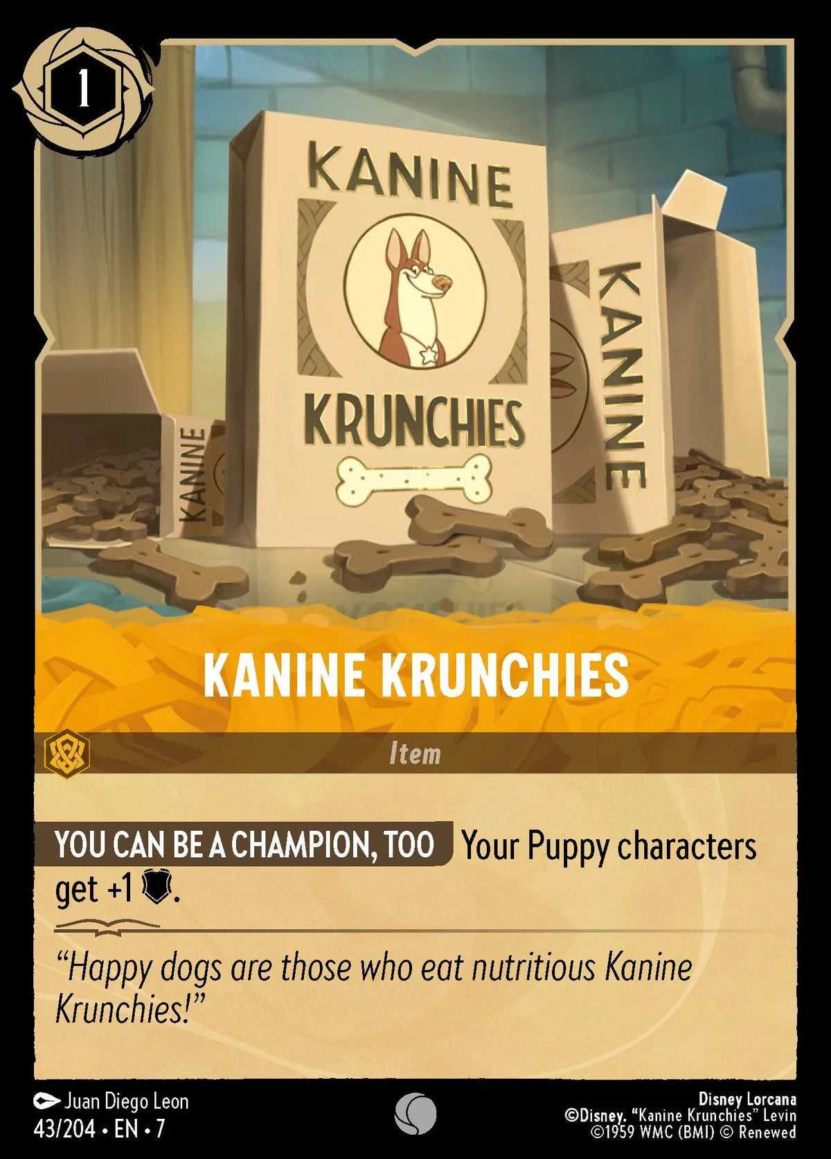 (043/204) Lorcana Archazia's Island Single: Kanine Krunchies  Common