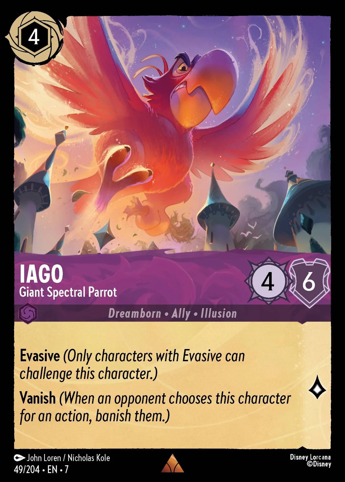(049/204) Lorcana Archazia's Island Single: Iago - Giant Spectral Parrot  Rare