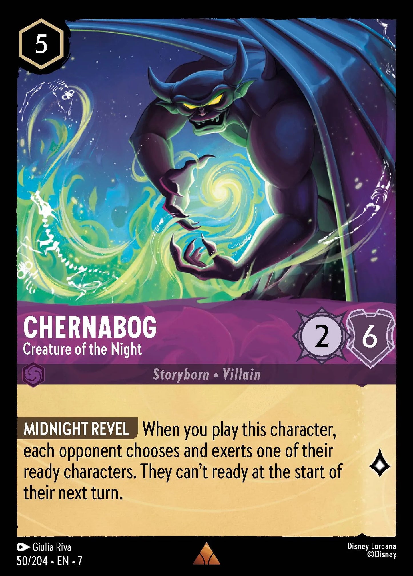 (050/204) Lorcana Archazia's Island Single: Chernabog - Creature of the Night  Rare