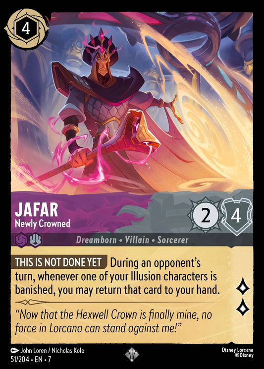 (051/204) Lorcana Archazia's Island Single: Jafar - Newly Crowned (V.1) Holo Super Rare