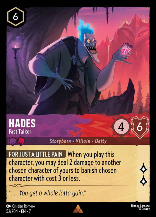 (052/204) Lorcana Archazia's Island Single: Hades - Fast Talker Holo Rare