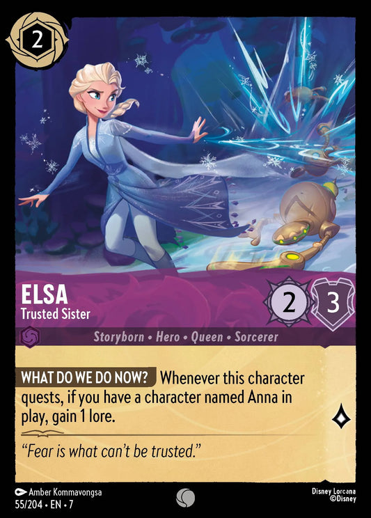 (055/204) Lorcana Archazia's Island Single: Elsa - Trusted Sister Holo Common