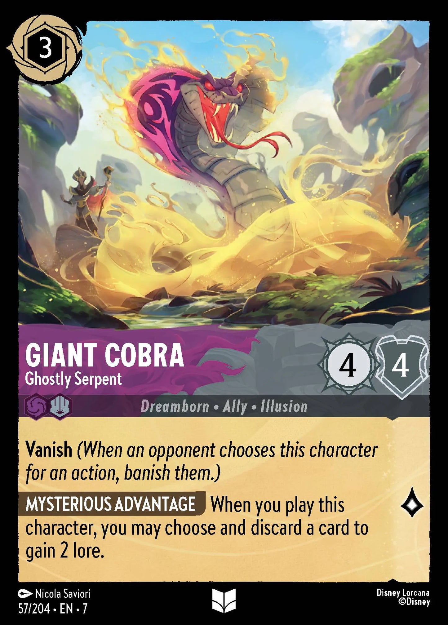 (057/204) Lorcana Archazia's Island Single: Giant Cobra - Ghostly Serpent  Uncommon