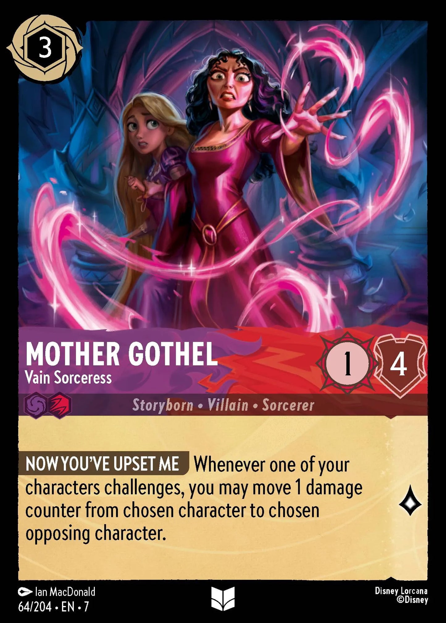 (064/204) Lorcana Archazia's Island Single: Mother Gothel - Vain Sorceress  Uncommon