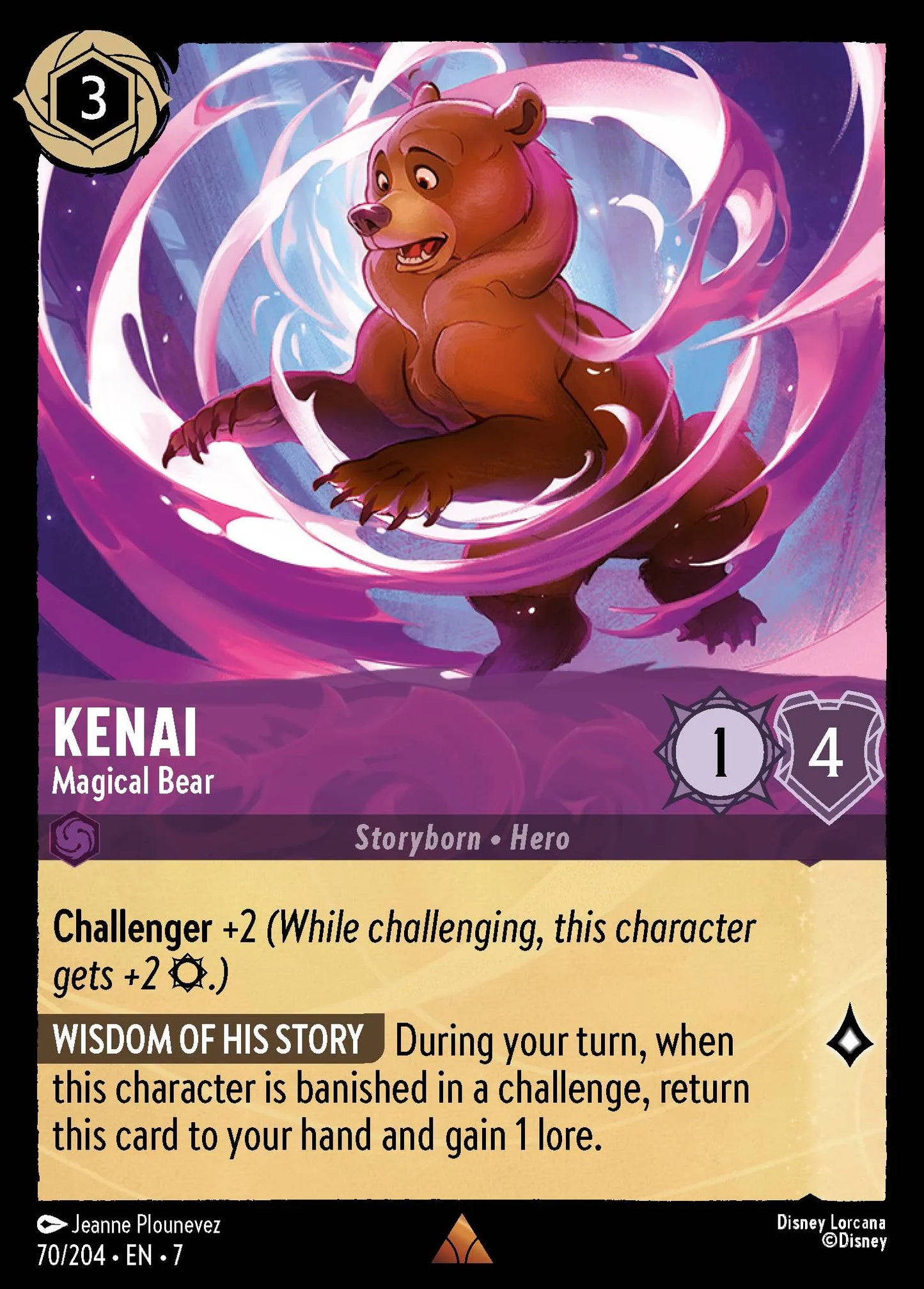 (070/204) Lorcana Archazia's Island Single: Kenai - Magical Bear Holo Rare