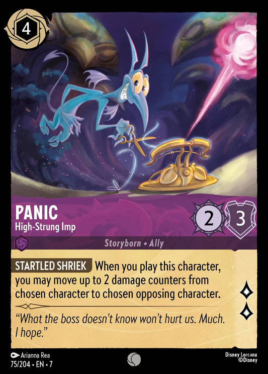 (075/204) Lorcana Archazia's Island Single: Panic - High‐Strung Imp Holo Common