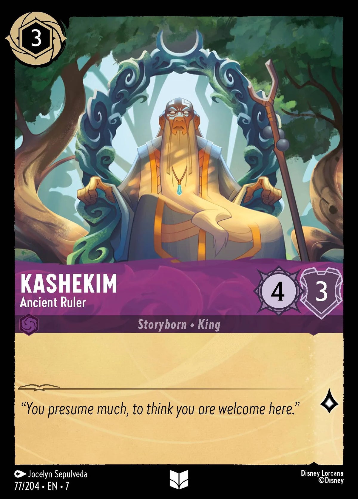 (077/204) Lorcana Archazia's Island Single: Kashekim - Ancient Ruler  Uncommon
