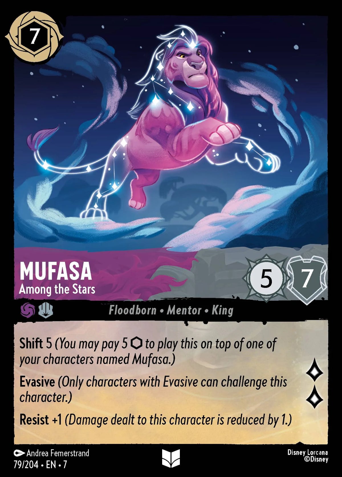 (079/204) Lorcana Archazia's Island Single: Mufasa - Among the Stars Holo Uncommon