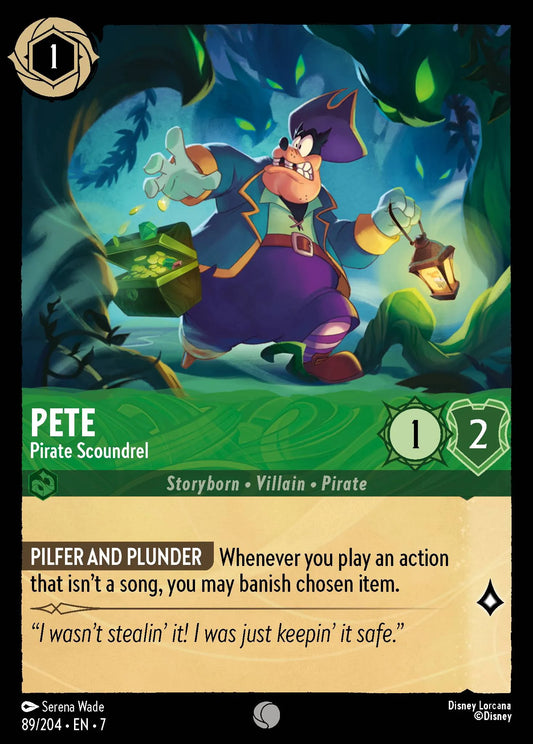 (089/204) Lorcana Archazia's Island Single: Pete - Pirate Scoundrel  Common