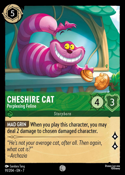 (091/204) Lorcana Archazia's Island Single: Cheshire Cat - Perplexing Feline Holo Common