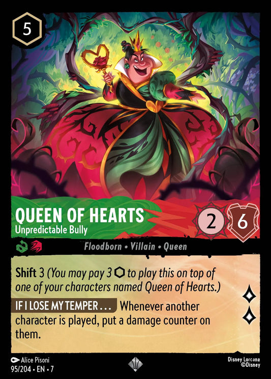(095/204) Lorcana Archazia's Island Single: Queen of Hearts - Unpredictable Bully  Super Rare