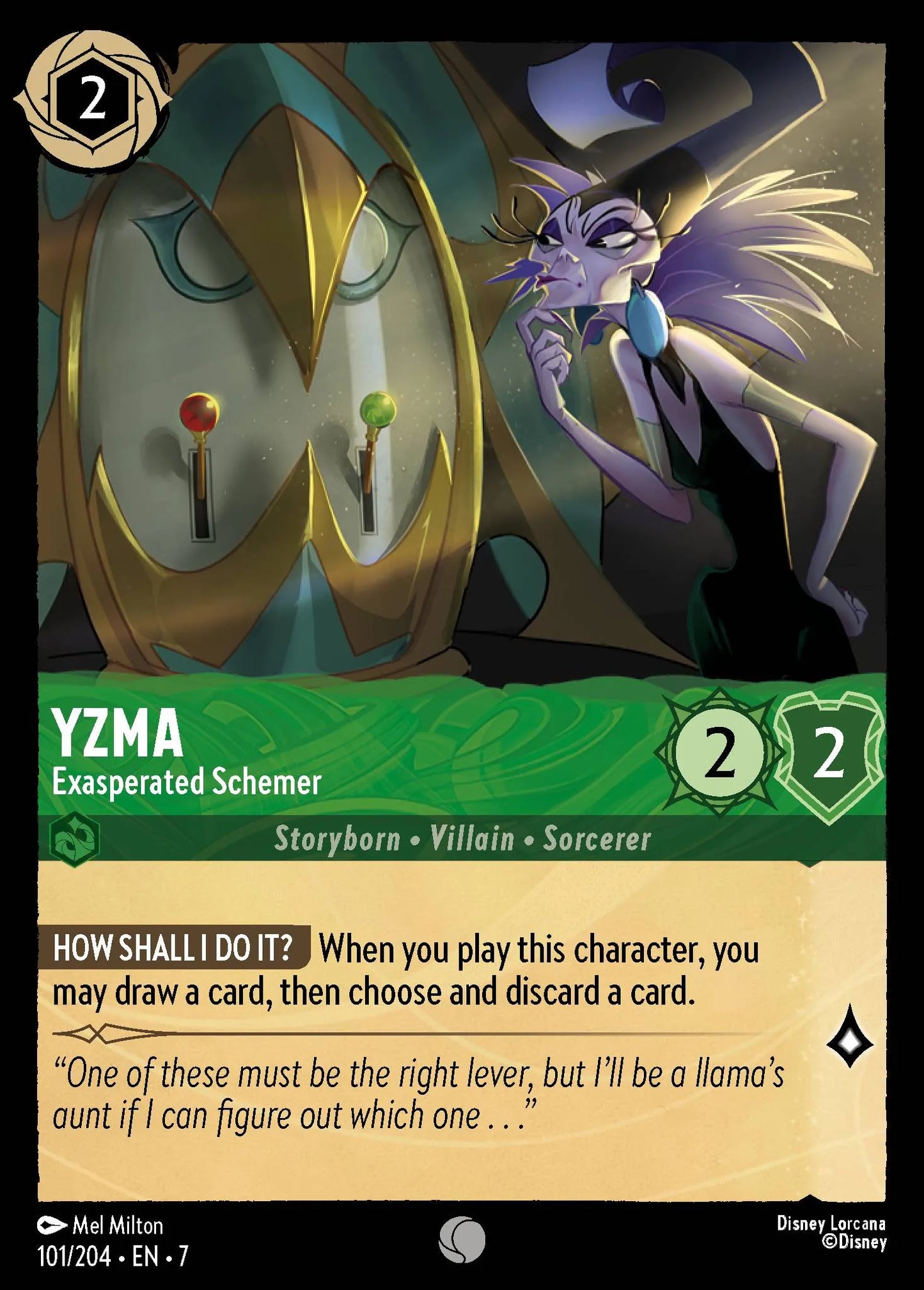 (101/204) Lorcana Archazia's Island Single: Yzma - Exasperated Schemer Holo Common