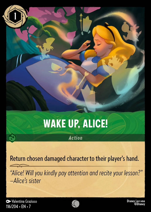 (116/204) Lorcana Archazia's Island Single: Wake Up, Alice!  Common