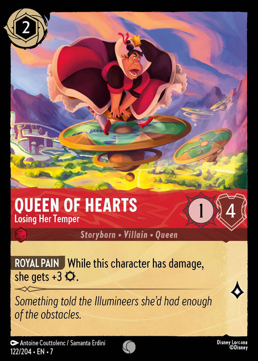 (122/204) Lorcana Archazia's Island Single: Queen of Hearts - Losing Her Temper Holo Common