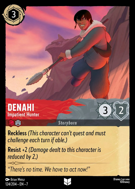 (124/204) Lorcana Archazia's Island Single: Denahi - Impatient Hunter Holo Uncommon